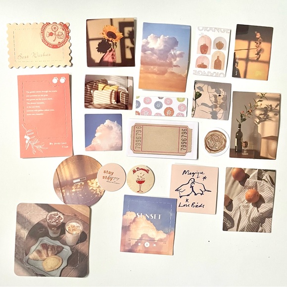 🏷️ aesthetic sunset clouds paper coated cards & frames scrapbooking - Picture 5 of 11